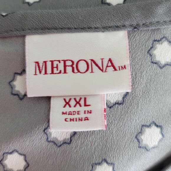 ***Merona  Grey Polyester Sleeveless Blouse XXL*** - Picture 4 of 12